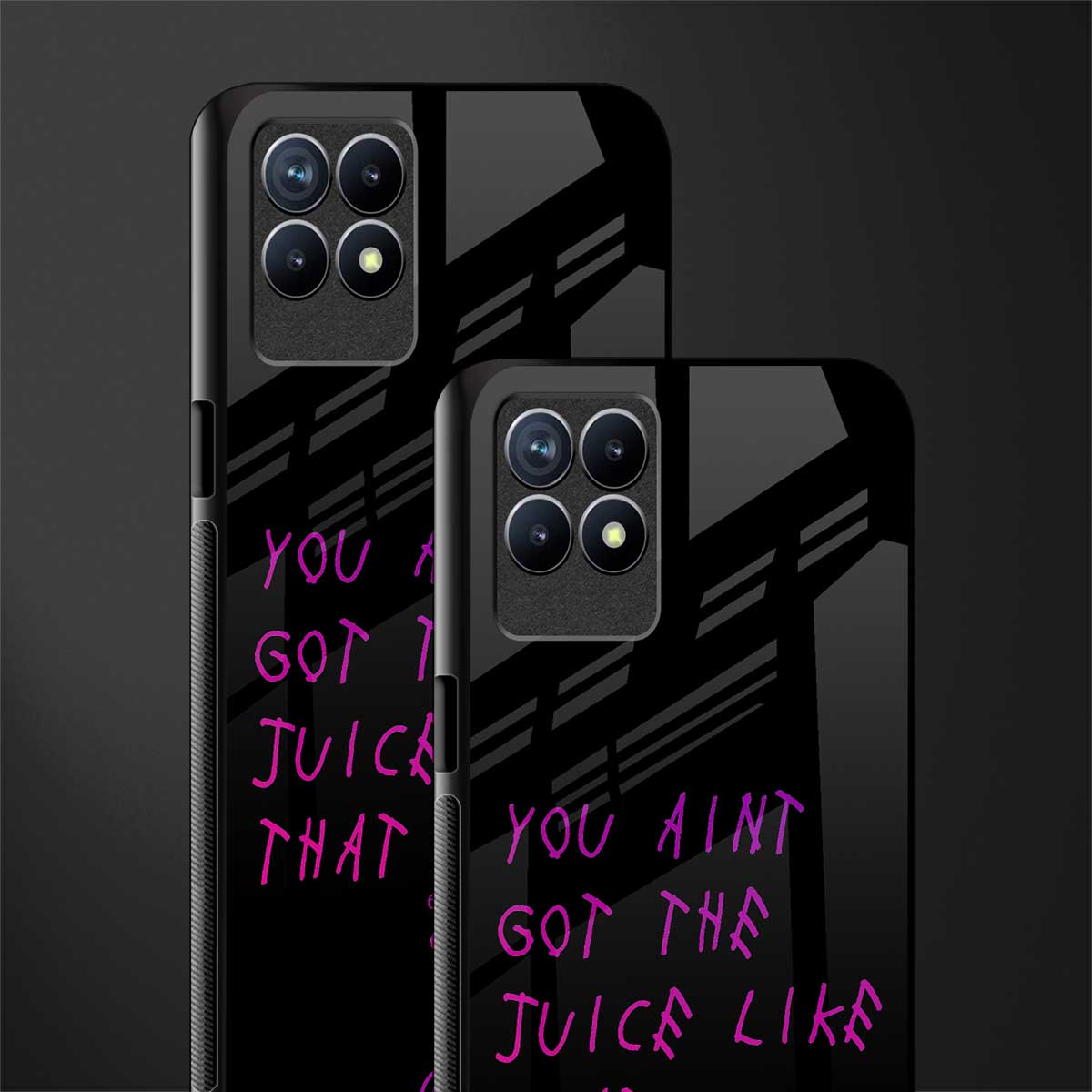 ain't got the juice black edition glass case for realme 8i image-2