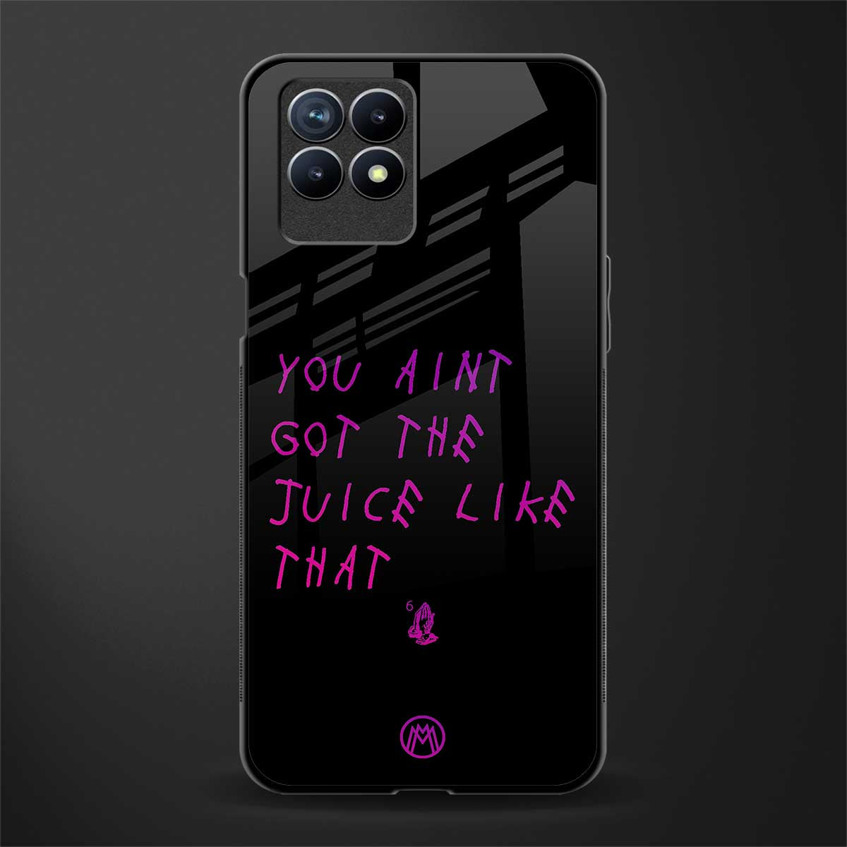 ain't got the juice black edition glass case for realme 8i image