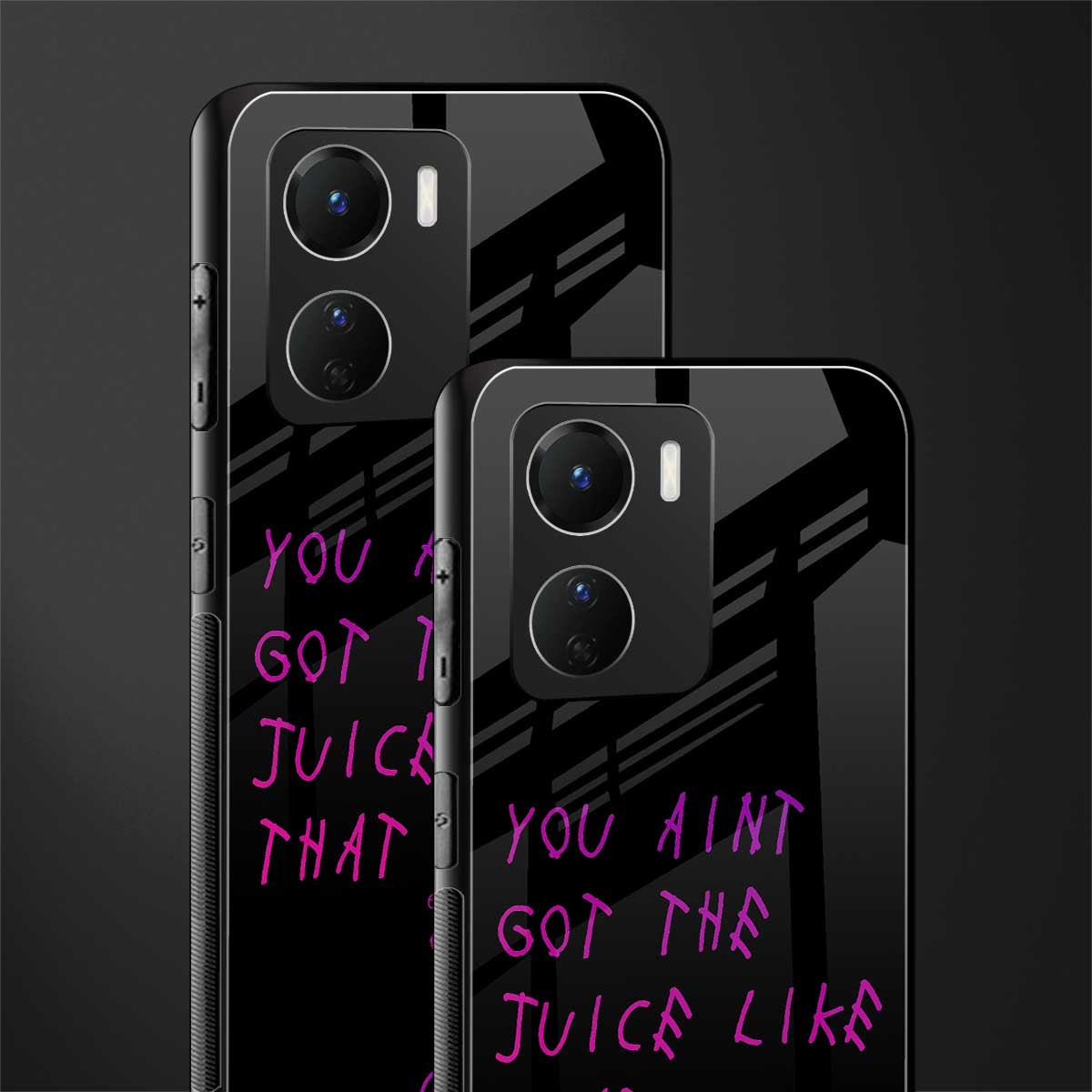 ain't got the juice black edition back phone cover | glass case for vivo y16
