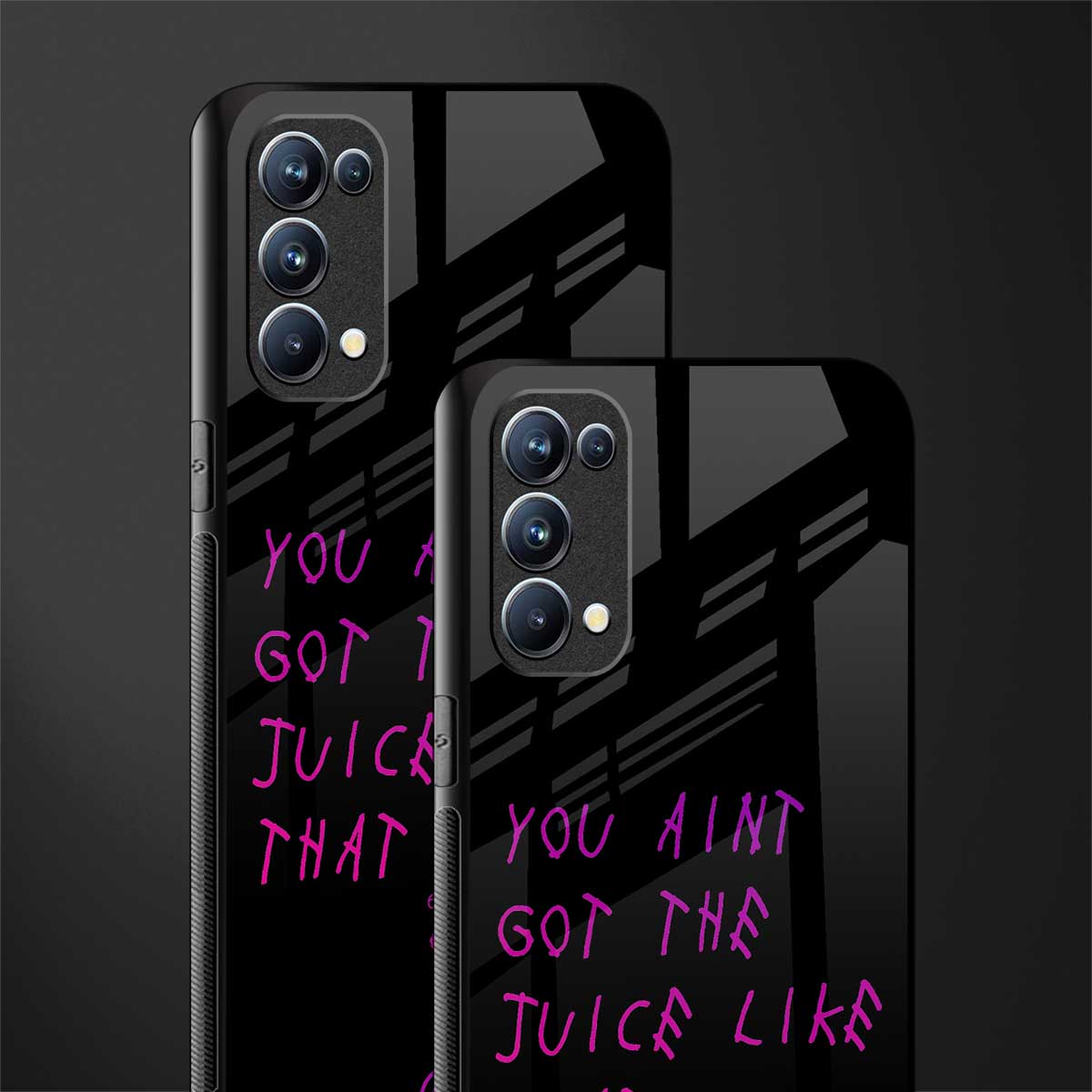 ain't got the juice black edition back phone cover | glass case for oppo reno 5