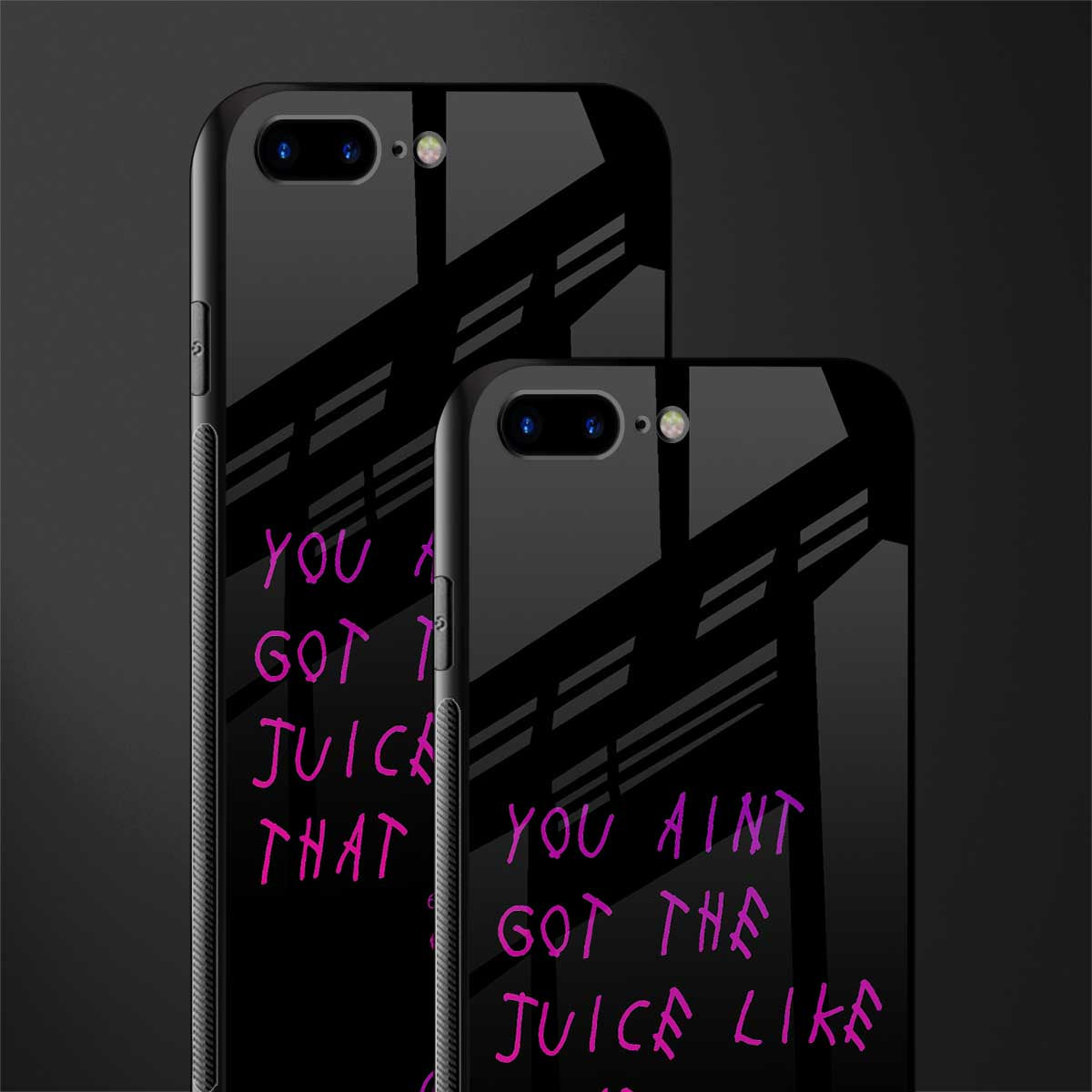 ain't got the juice black edition glass case for iphone 7 plus image-2