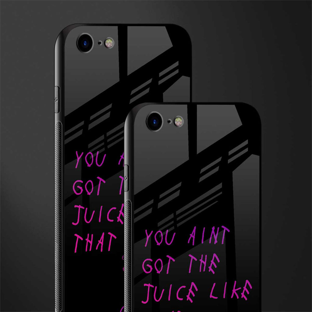 ain't got the juice black edition glass case for iphone 7 image-2