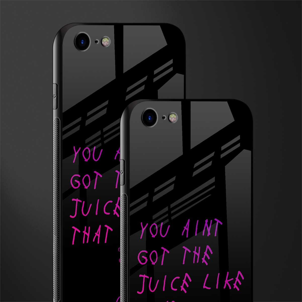 ain't got the juice black edition glass case for iphone 8 image-2