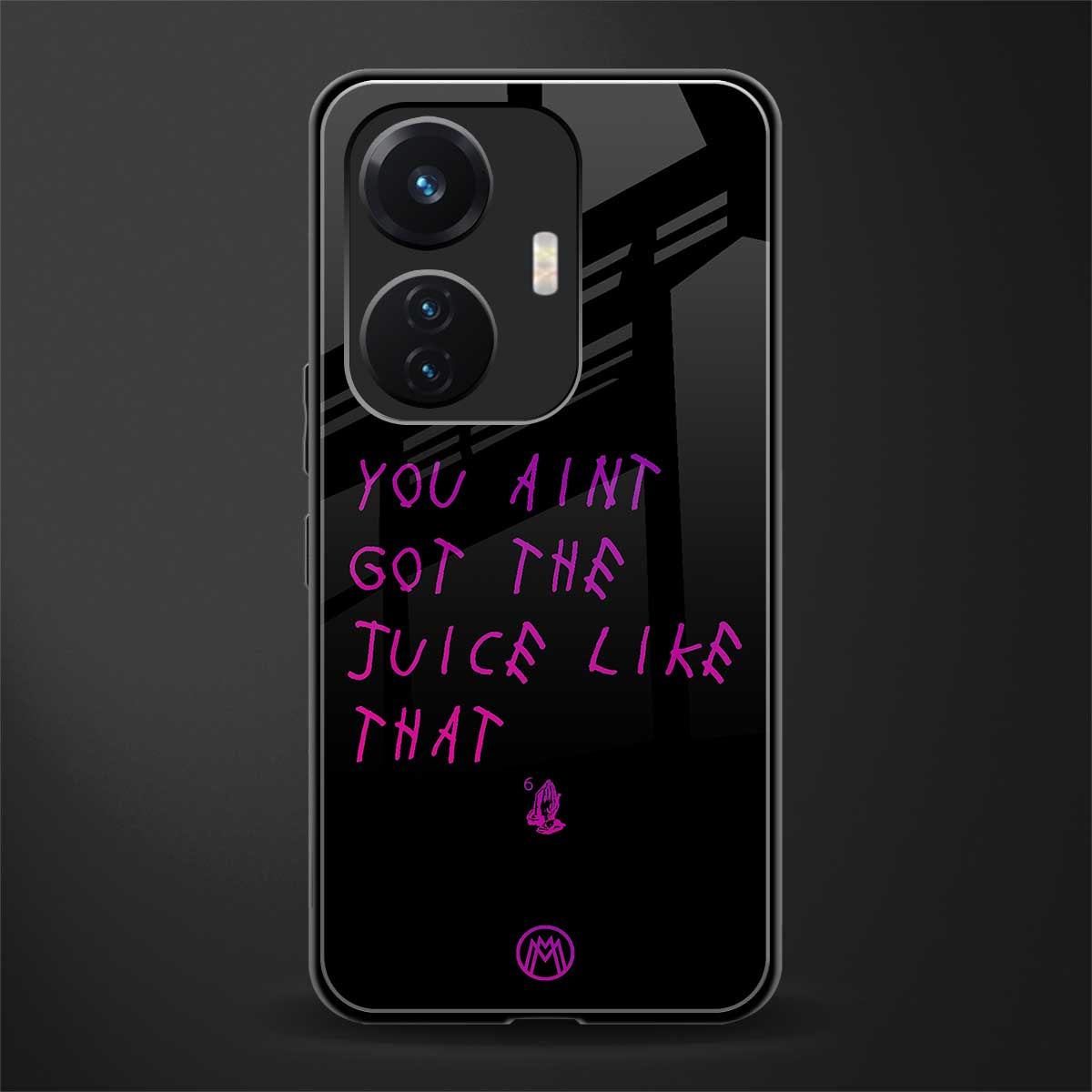 ain't got the juice black edition back phone cover | glass case for vivo t1 44w 4g