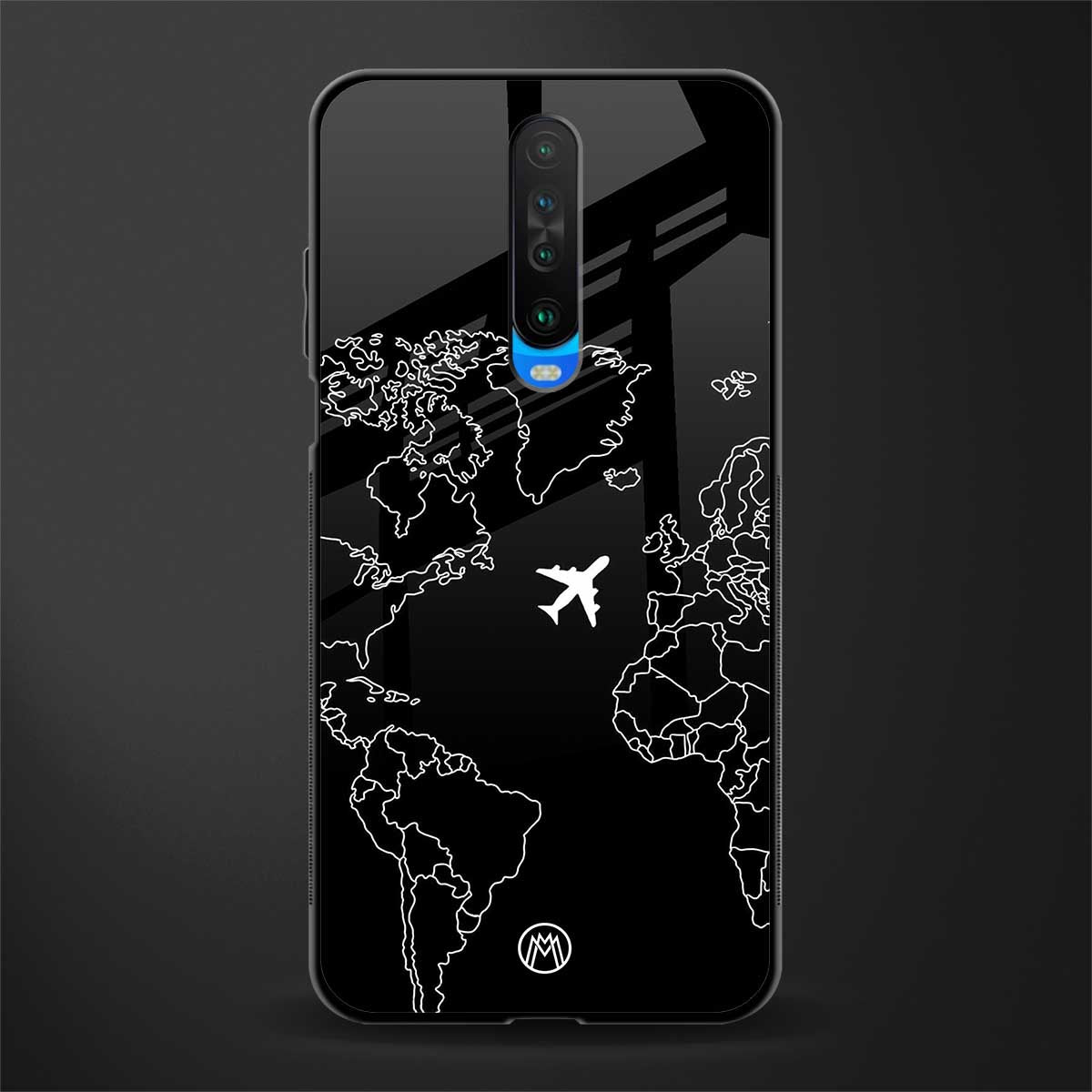 airplane flying wanderlust glass case for poco x2 image
