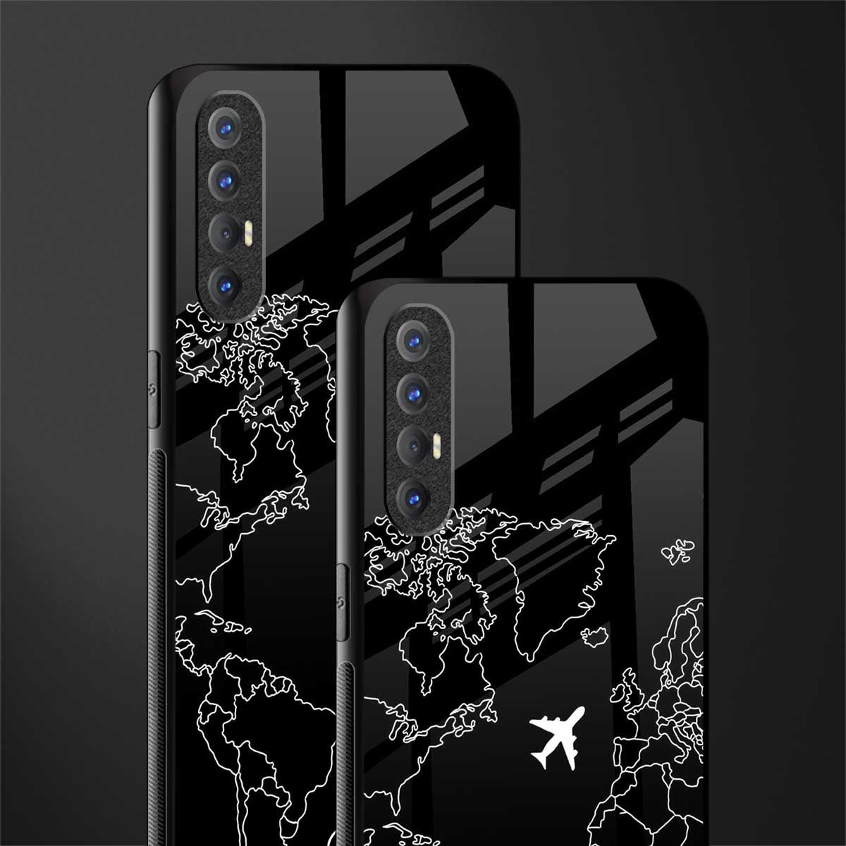 airplane flying wanderlust glass case for oppo reno 3 pro image-2