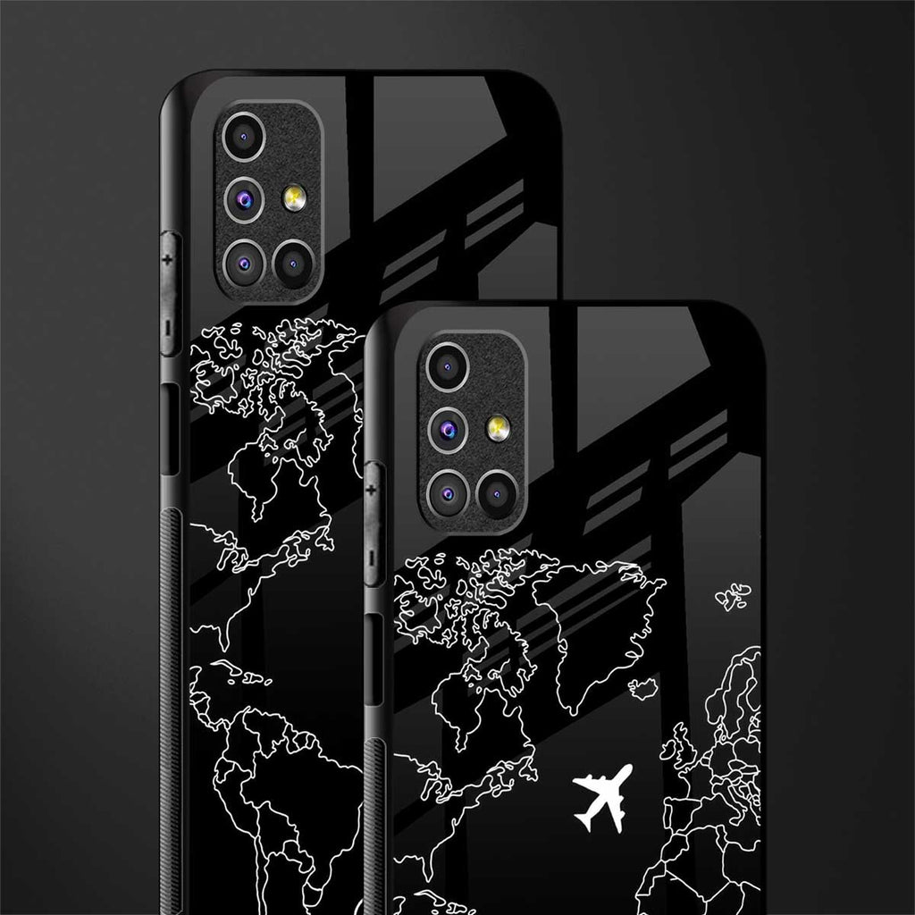 airplane flying wanderlust glass case for samsung galaxy m31s image-2