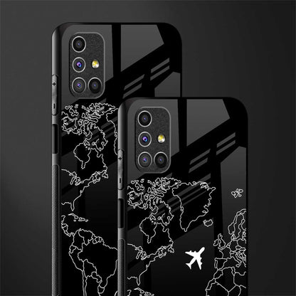 airplane flying wanderlust glass case for samsung galaxy m31s image-2