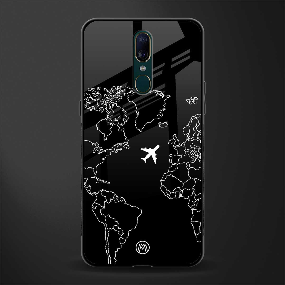 airplane flying wanderlust glass case for oppo f11 image