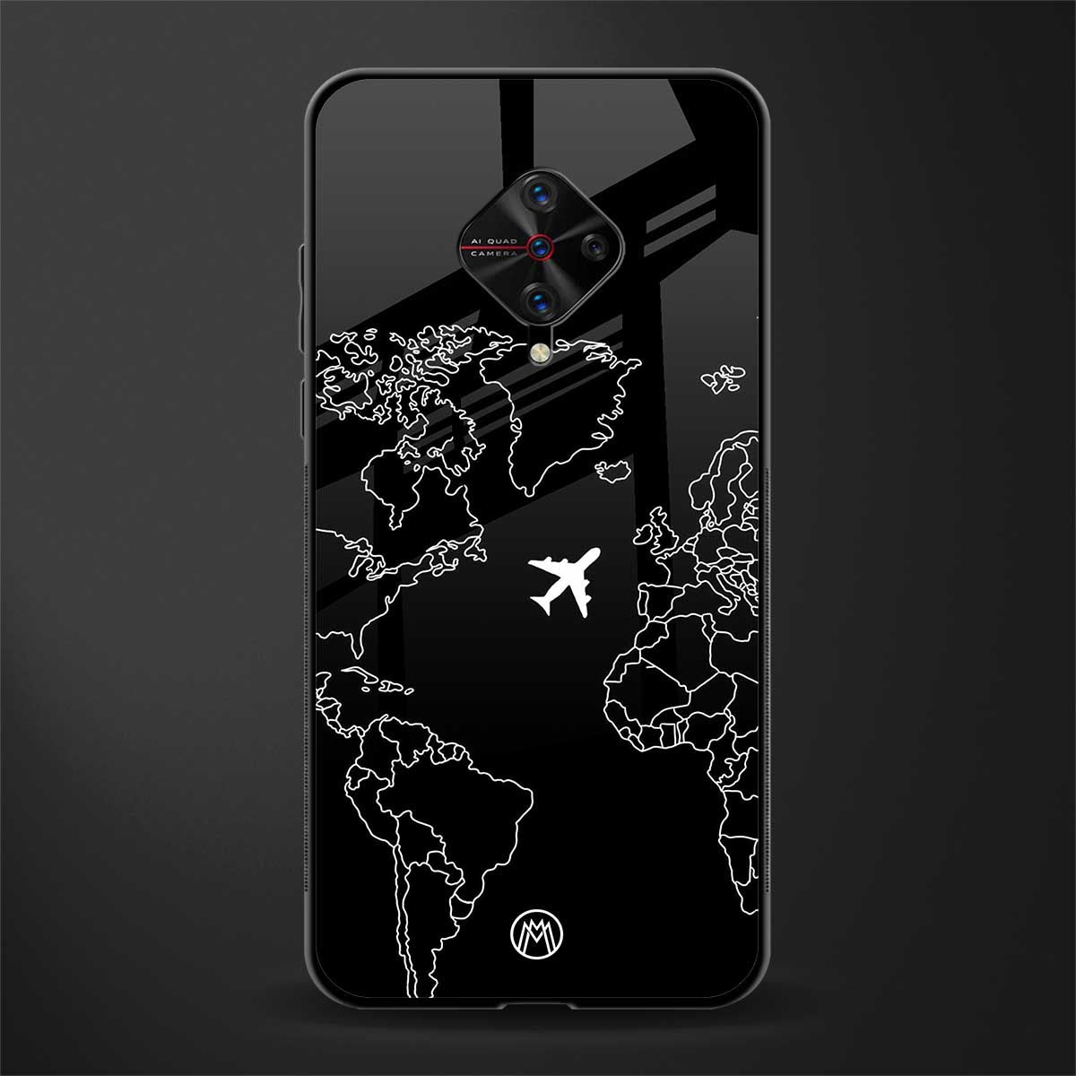 airplane flying wanderlust glass case for vivo s1 pro image
