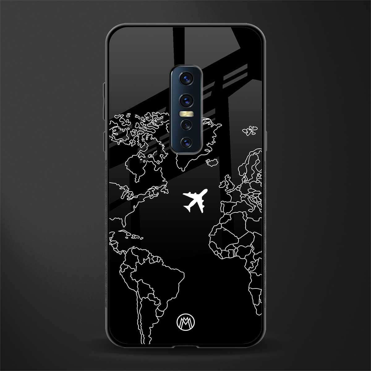 airplane flying wanderlust glass case for vivo v17 pro image