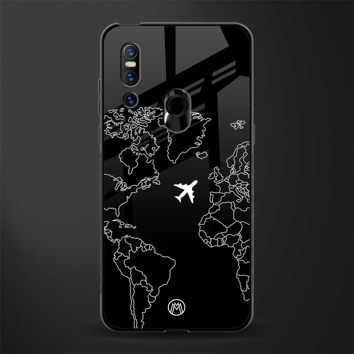 airplane flying wanderlust glass case for vivo v15 image