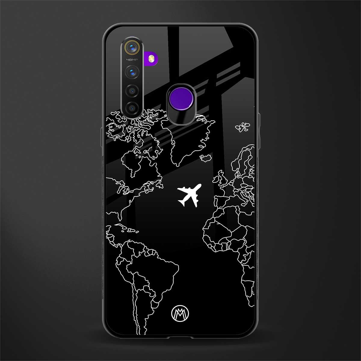 airplane flying wanderlust glass case for realme 5 image