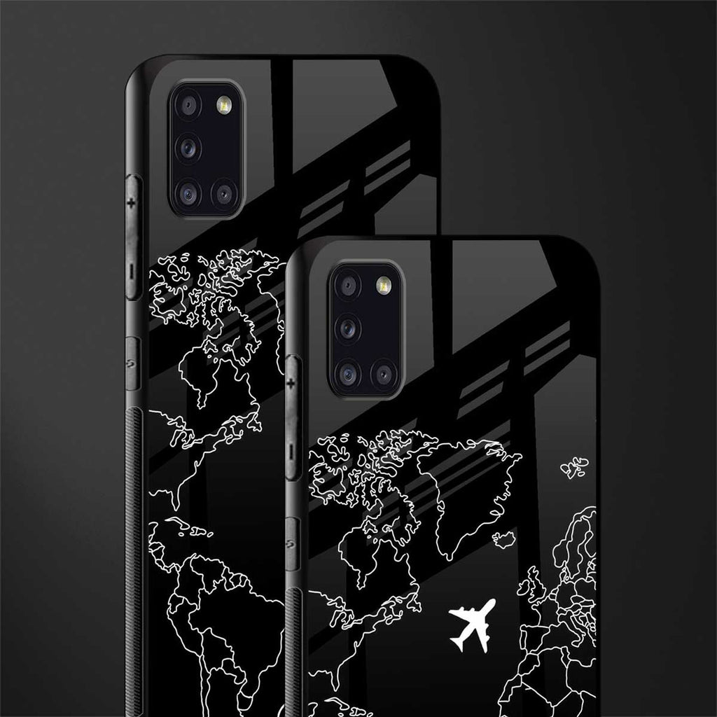 airplane flying wanderlust glass case for samsung galaxy a31 image-2