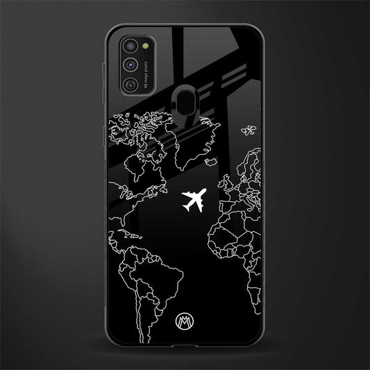 airplane flying wanderlust glass case for samsung galaxy m30s image