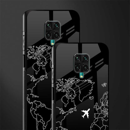 airplane flying wanderlust glass case for redmi note 9 pro max image-2