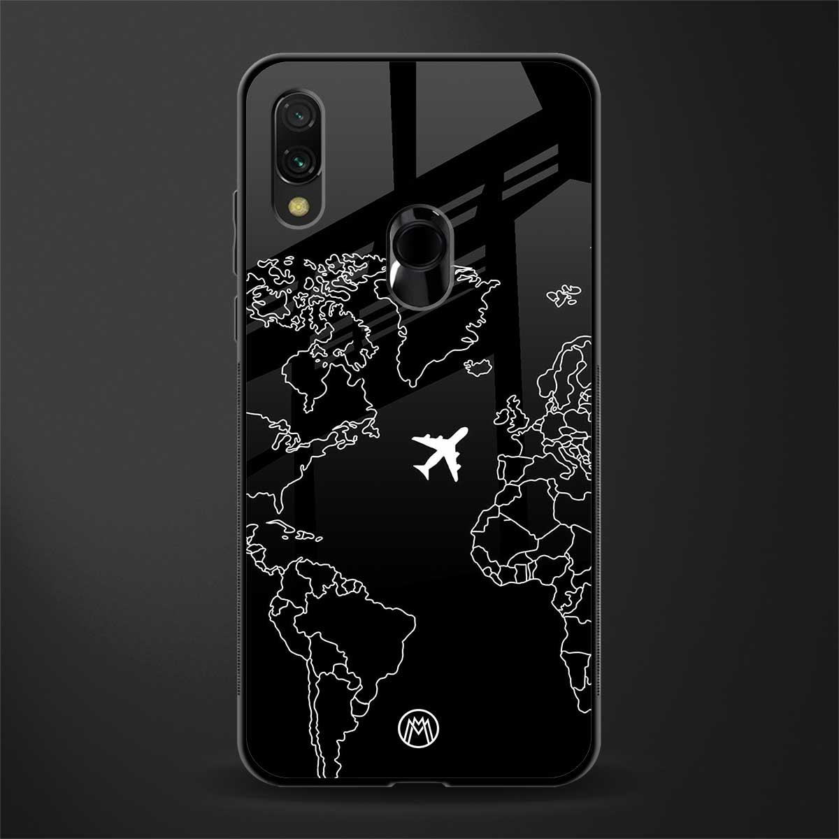 airplane flying wanderlust glass case for redmi 7redmi y3 image