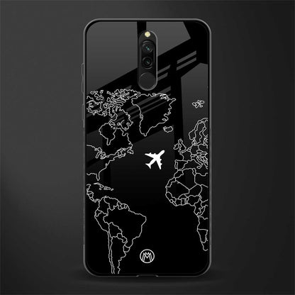 airplane flying wanderlust glass case for redmi 8 image