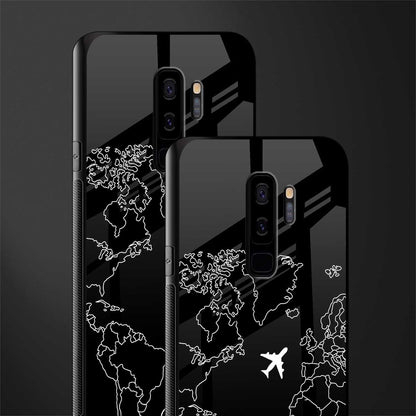 airplane flying wanderlust glass case for samsung galaxy s9 plus image-2