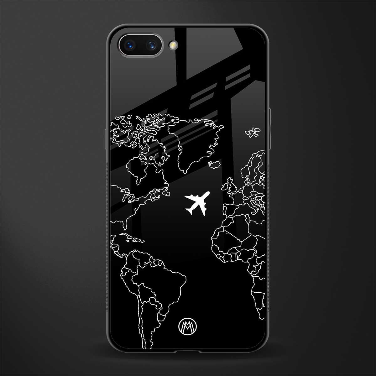 airplane flying wanderlust glass case for oppo a3s image