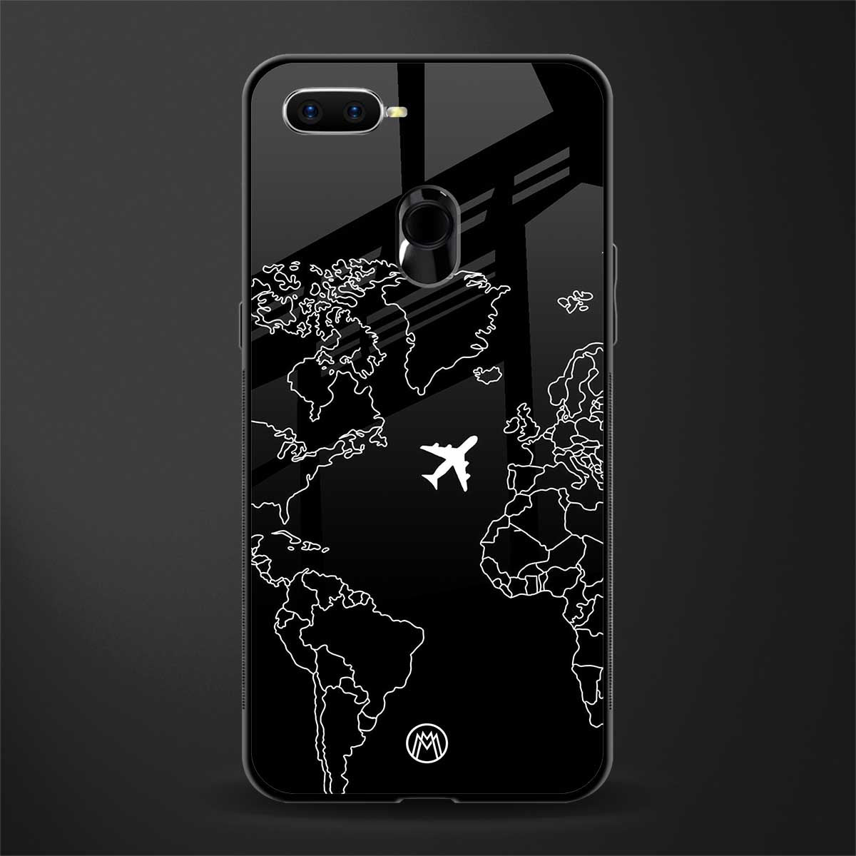 airplane flying wanderlust glass case for oppo a12 image