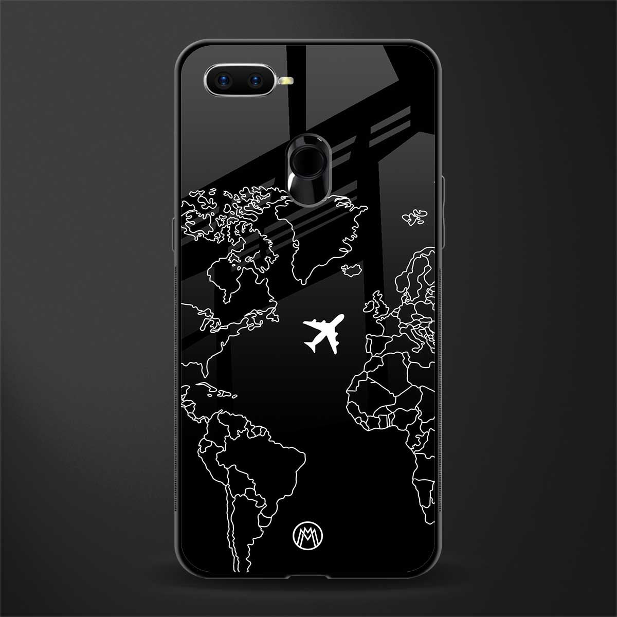 airplane flying wanderlust glass case for oppo a11k image