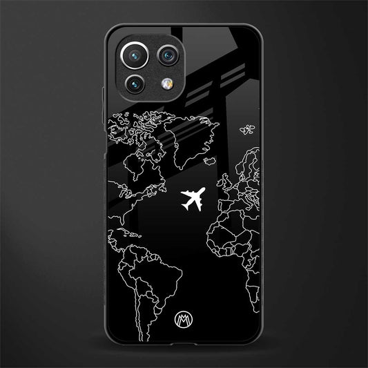 airplane flying wanderlust glass case for mi 11 lite image