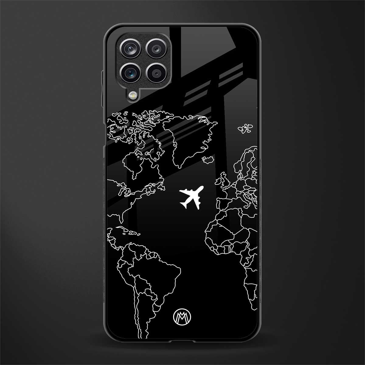 airplane flying wanderlust back phone cover | glass case for samsung galaxy a22 4g