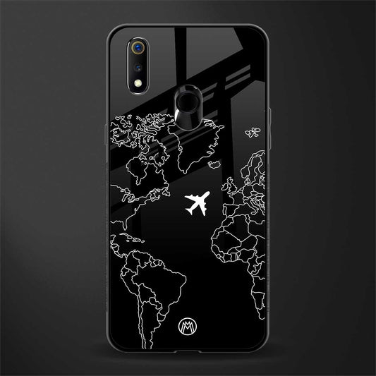 airplane flying wanderlust glass case for realme 3 image