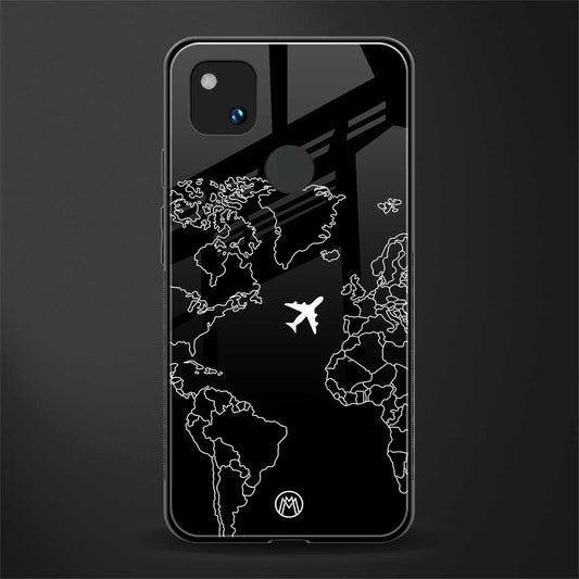 airplane flying wanderlust back phone cover | glass case for google pixel 4a 4g