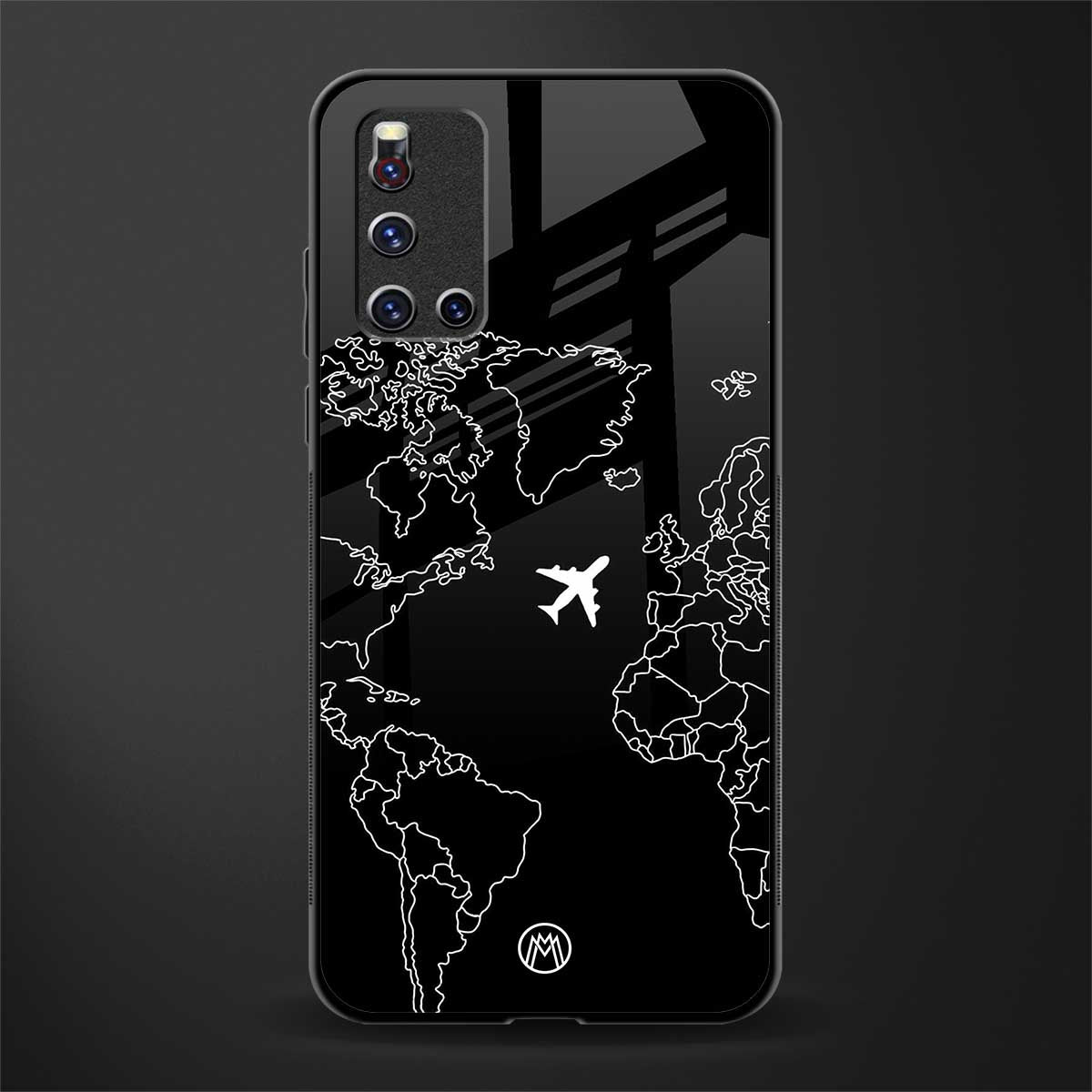 airplane flying wanderlust glass case for vivo v19 image