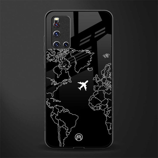 airplane flying wanderlust glass case for vivo v19 image