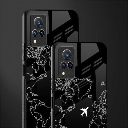 airplane flying wanderlust glass case for vivo v21 5g image-2