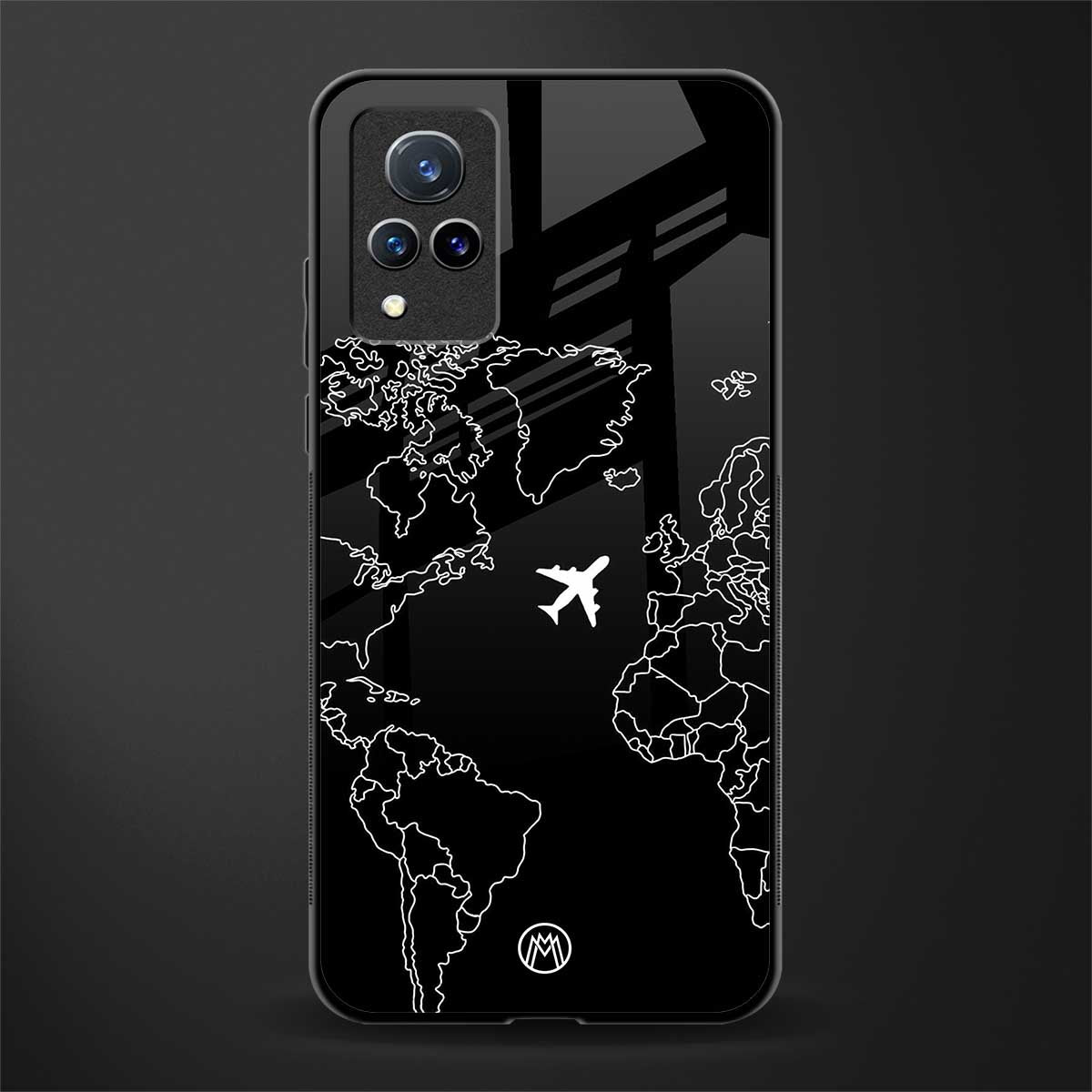 airplane flying wanderlust glass case for vivo v21 5g image