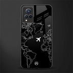 airplane flying wanderlust glass case for vivo v21 5g image