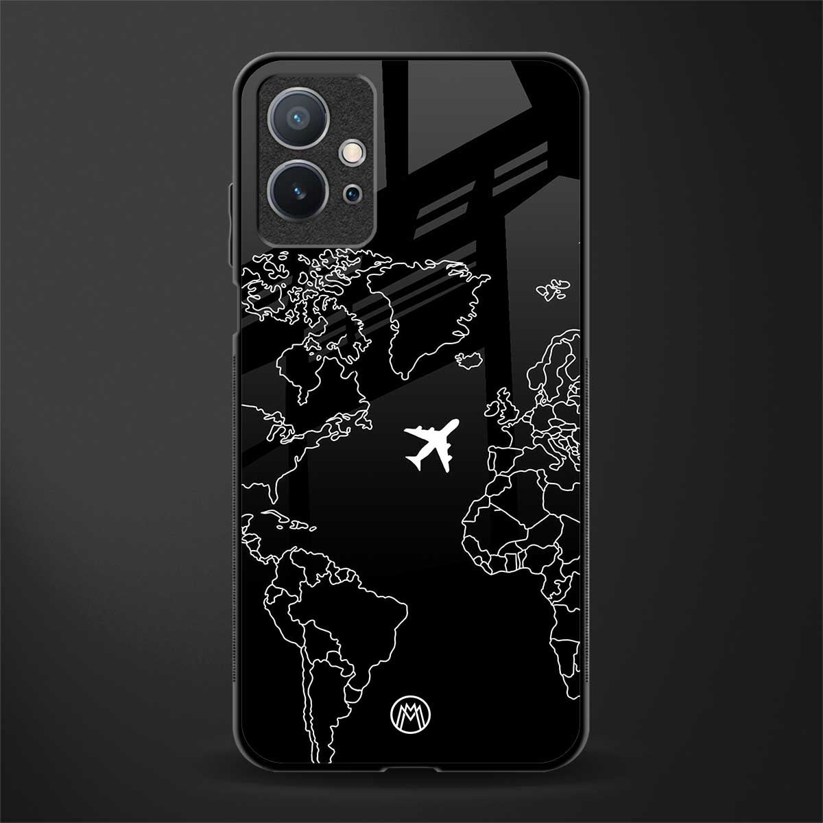 airplane flying wanderlust glass case for vivo t1 5g image