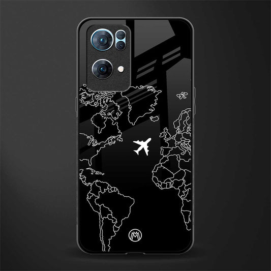 airplane flying wanderlust glass case for oppo reno7 pro 5g image