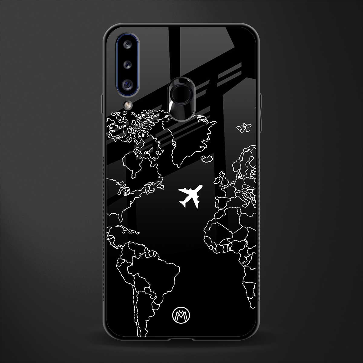 airplane flying wanderlust glass case for samsung galaxy a20s image