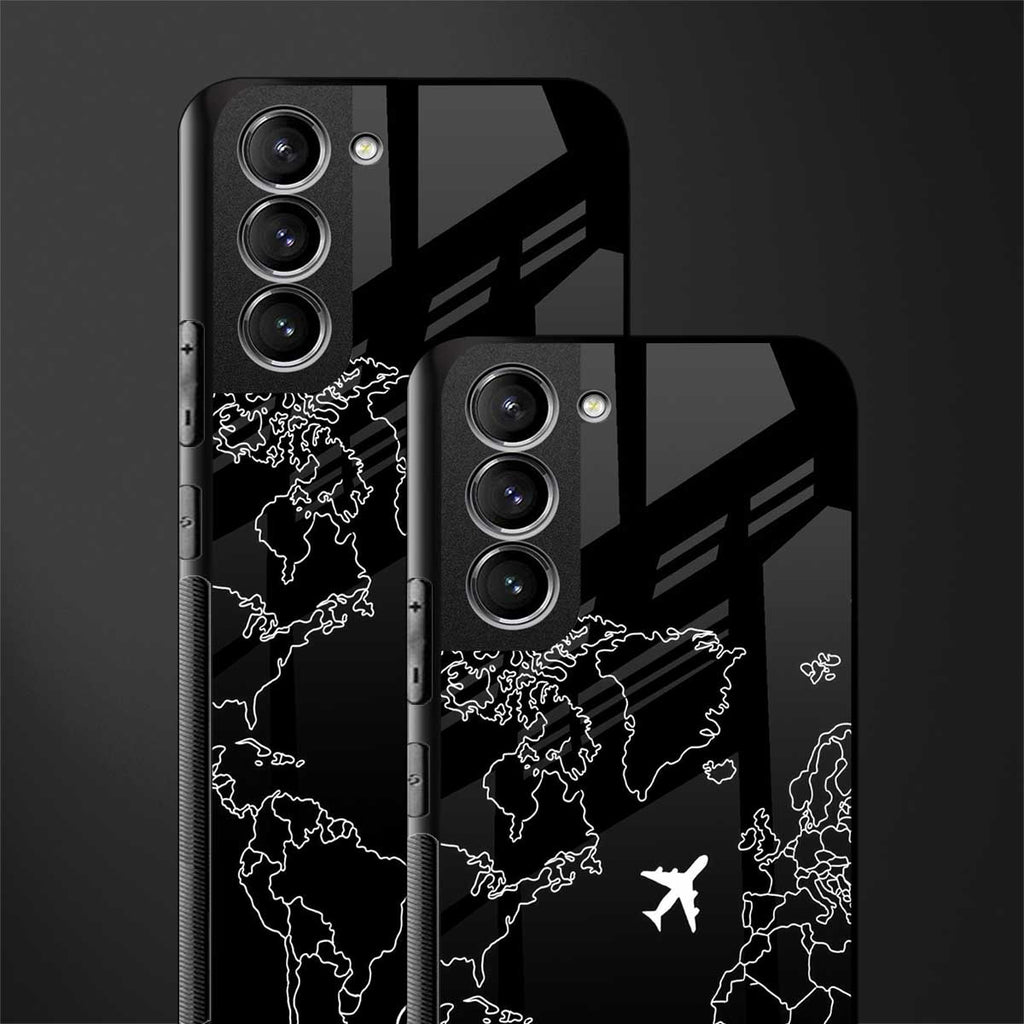 airplane flying wanderlust glass case for samsung galaxy s21 plus image-2