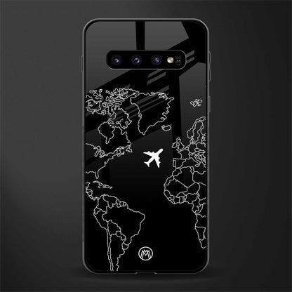 airplane flying wanderlust glass case for samsung galaxy s10 plus image