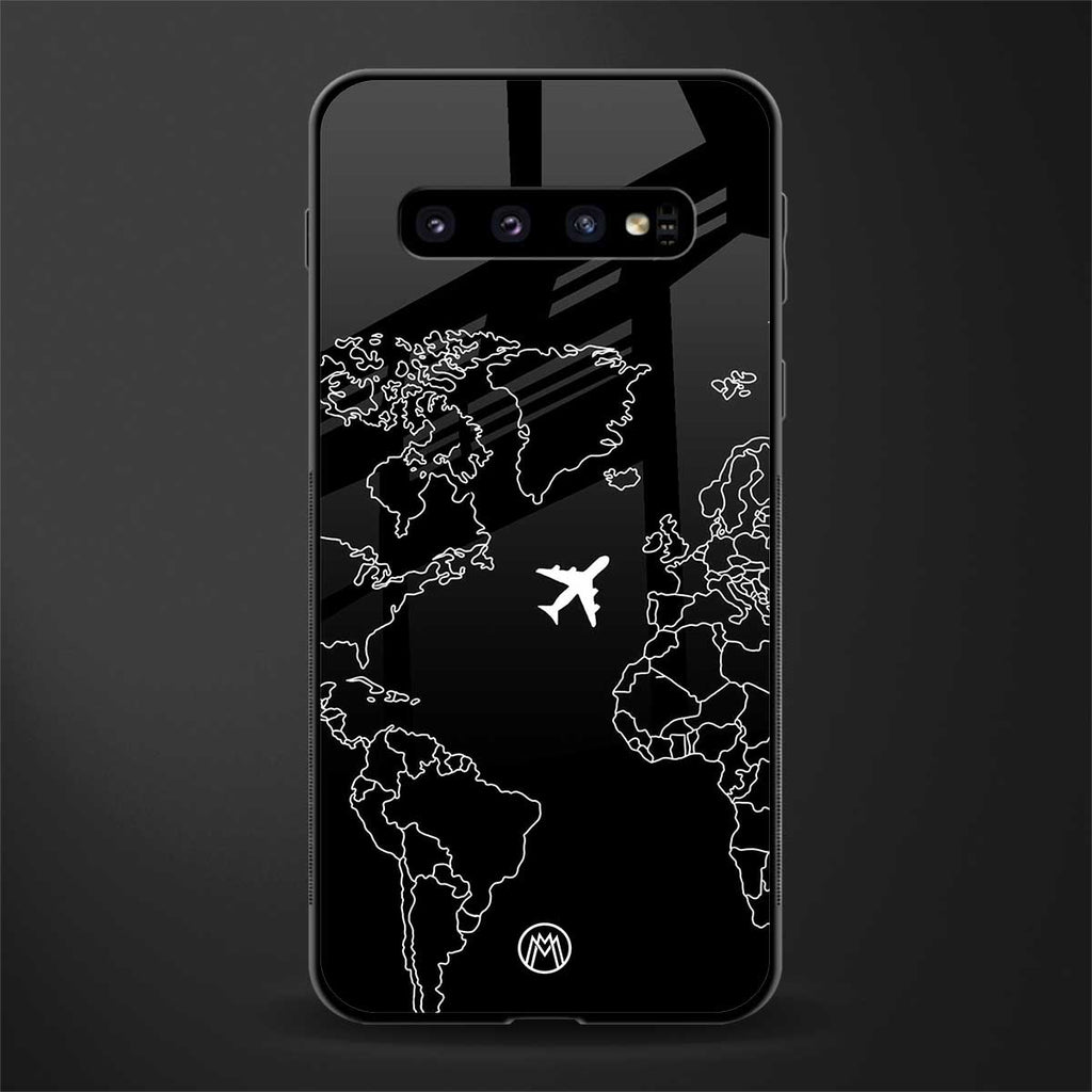 airplane flying wanderlust glass case for samsung galaxy s10 plus image