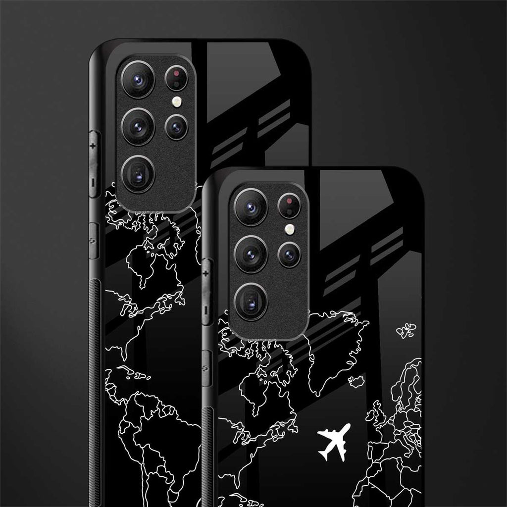airplane flying wanderlust glass case for samsung galaxy s22 ultra 5g image-2