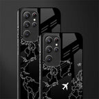 airplane flying wanderlust glass case for samsung galaxy s22 ultra 5g image-2