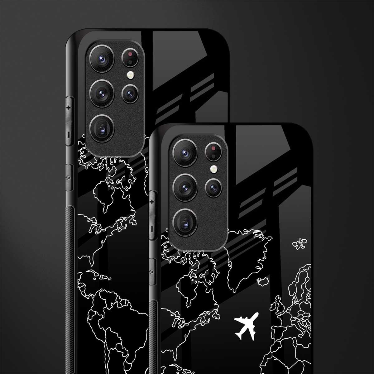 airplane flying wanderlust glass case for samsung galaxy s22 ultra 5g image-2
