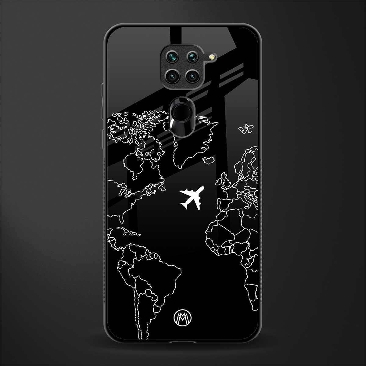 airplane flying wanderlust glass case for redmi note 9 image