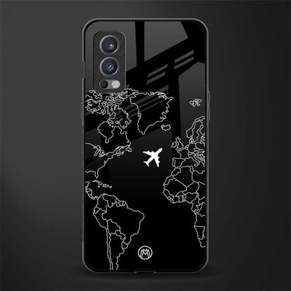 airplane flying wanderlust glass case for oneplus nord 2 5g image