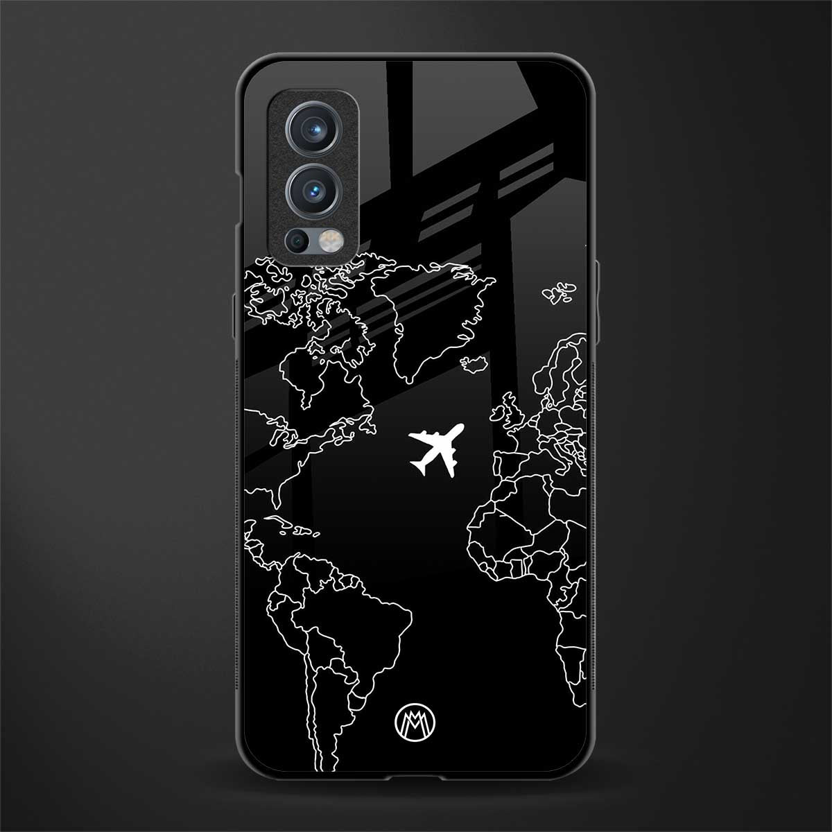airplane flying wanderlust glass case for oneplus nord 2 5g image