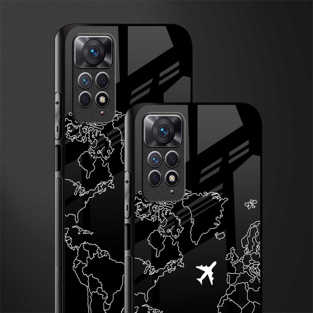 airplane flying wanderlust glass case for redmi note 11s image-2