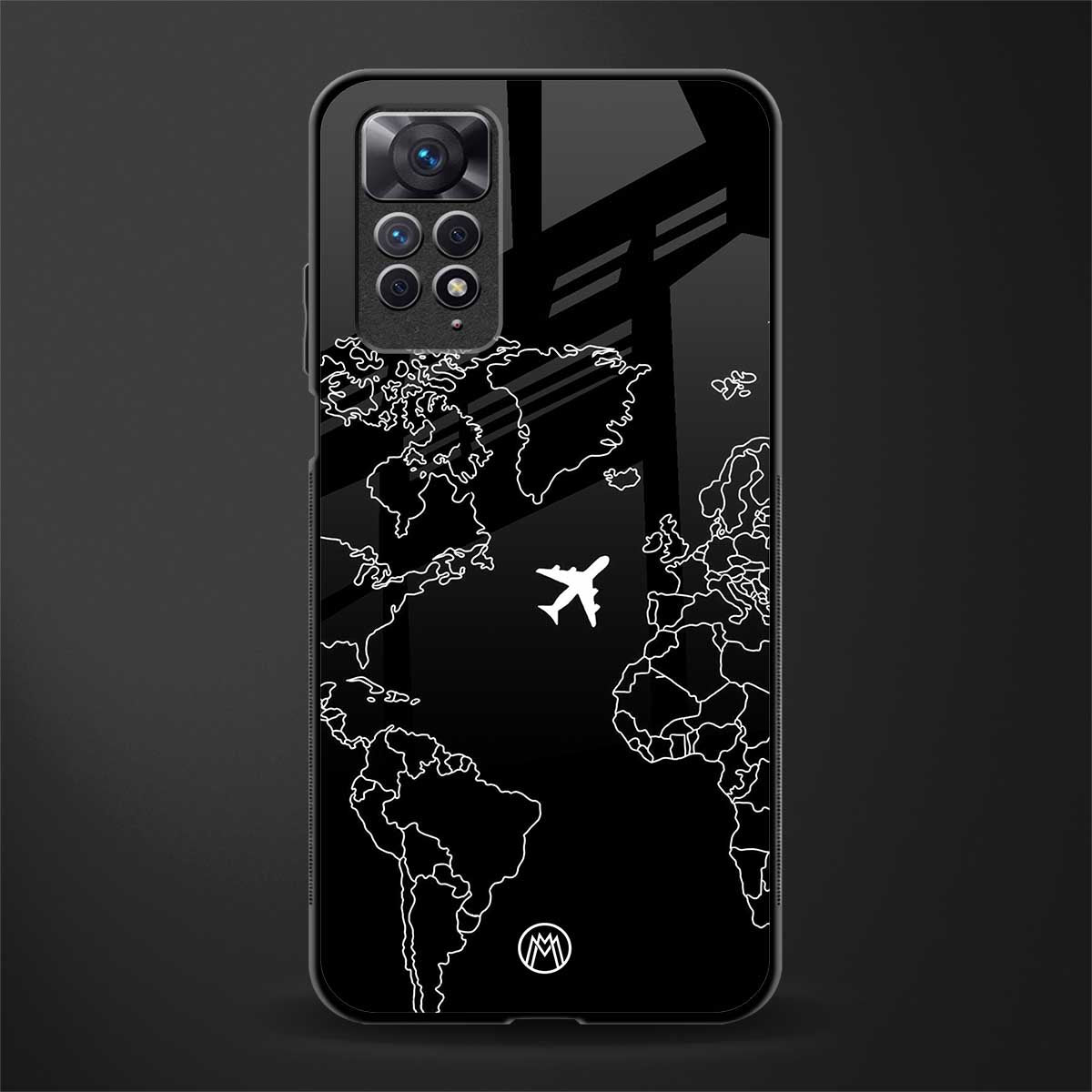 airplane flying wanderlust glass case for redmi note 11s image