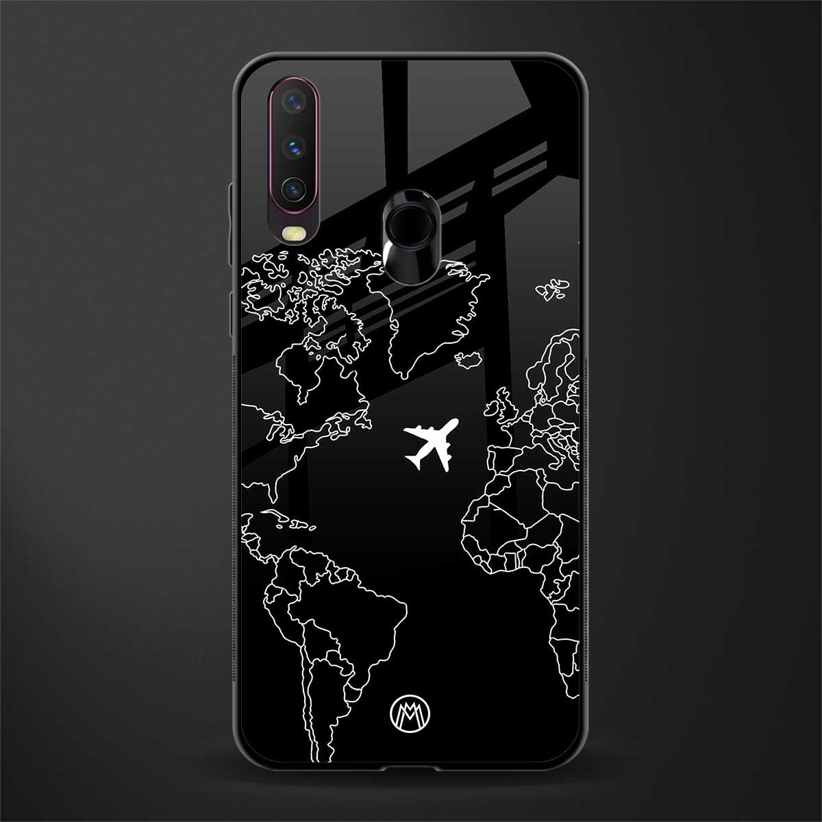 airplane flying wanderlust glass case for vivo y12 image